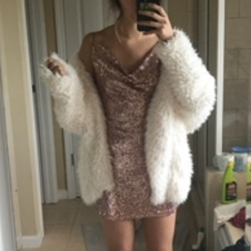 Express White / Cream Furr Teddy Coat